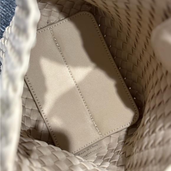 Naghedi Laguna Bag with Removable Change Purse Insert in Ecru Woven Bag - Picture 12 of 12